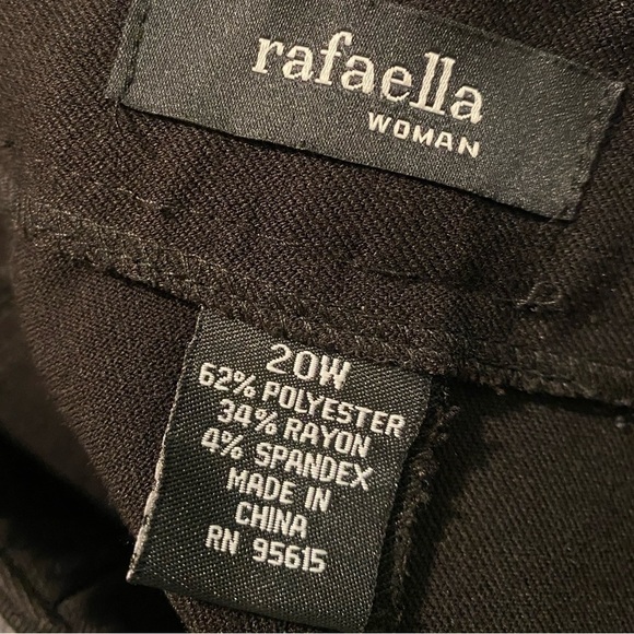 Rafaella Black Curvy Loose Fit Stretch Office Pants with Jean Style Size 20W - Picture 4 of 6